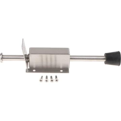 Stainless Steel Spring Door Holder Rubber Buffer Door Mounted Door Stopper Catch