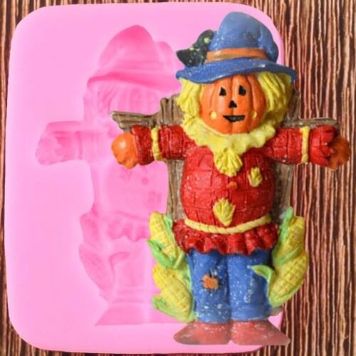 Scarecrow Silicone Molds Cake Baking Fondant Chocolate Mould Baby Birthday Cake Decorating Tools Candy Polymer Clay Moulds