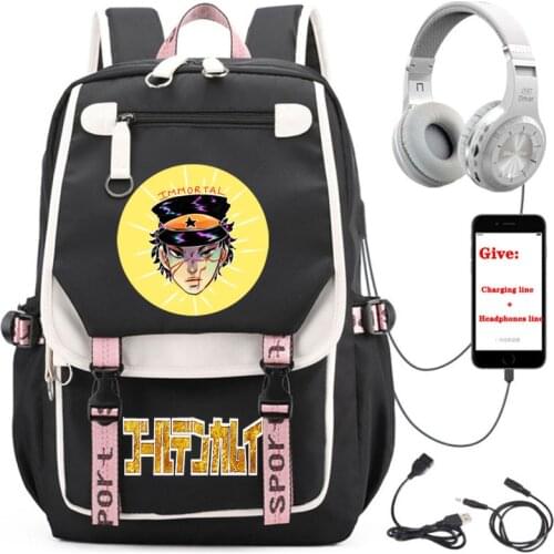 Anime Golden Kamuy backpack student School book Bag Women men Travel Backpack USB Charging teenagers Laptop packsack