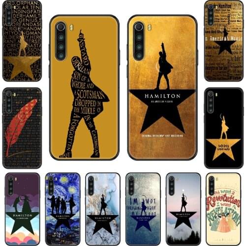 Hamilton Musical Lyrics Painted Phone case For Xiaomi Redmi Note S2 4 5 6 7 8 A S X Plus Pro black 3D back silicone cell cover