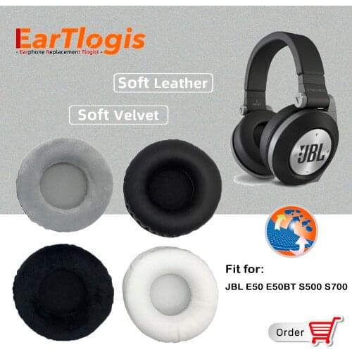 EarTlogis Replacement EarPads for JBL Synchros Slate JBL E50 E50BT S500 S700 Stere Headset Parts Earmuff Cover Cushion Cups