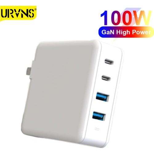 URVNS GaN 100W 65W PD 3.0 Fast Charger USB Portable Charging Laptop Mobile Phone Charger For iPhone 11 XS Samsung Xiaomi Huawei