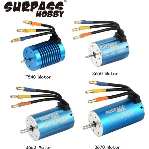 SURPASS HOBBY Waterproof F540 3650 3660 3670 Brushless Motor for Traxxas Slash HSP HPI Kyosho 1/10 1/12 RC Car Monster Buggy