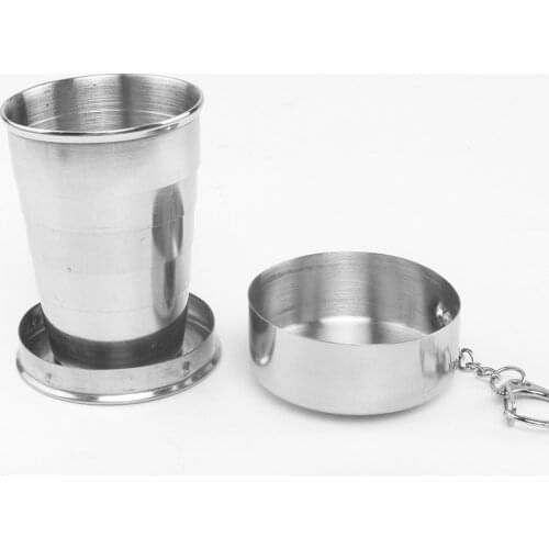 All stainless steel folding retractable cup folding cup blackjack cup Traveling Outdoor Collapsible Cup 75ml
