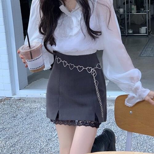 Harajuku Punk Gothic Black High Waist Black Skirts Women Sexy Patchwork Bandage Mini Skirt Female Streetwear Summer