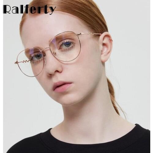 Ralferty Trendy Round Womens Glasses Frame Female Circle Frames For Optical Lenses Woman No Diopter Myopia Points W193392