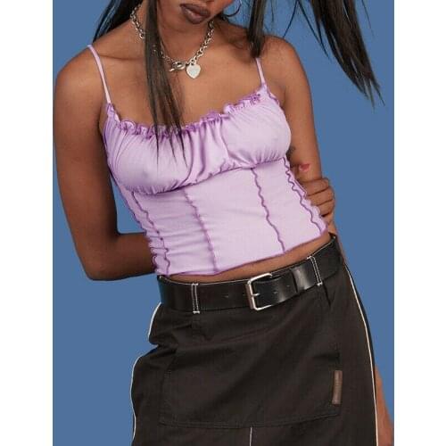 Women Camis Solid Color Singlet T Shirt Sexy Ladies Evening Party Clubwear Femme Casual Summer Clothes