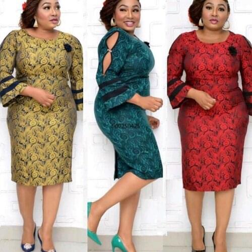 2XL-6XL African Plus Size for women New Flared Sleeve Bow Print Dress Dashiki Traditional Party Vintage Femme Muslim Vestidos