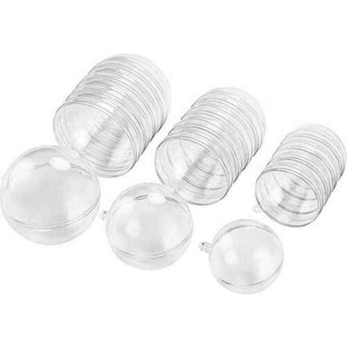 30Pcs Plastic Hollow Ball Christmas Hollow Ball Decoration Ball Sky Window Transparent Ball Candy Packaging Box