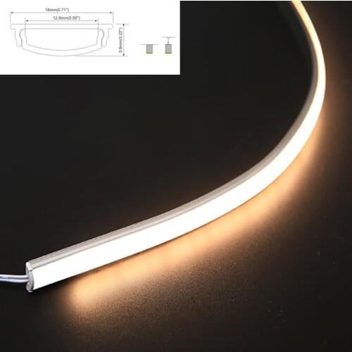 5Pcs/Set 0.5m/1m Flat U Type Pc Flexible Led Channel Free Bent Aluminum Profile Matte Diffuser Bar Light Housing