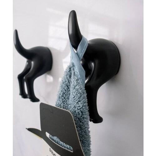 5Pcs Dog Tail Hooks With Set Screws & Double Sided Adhesive Tapes Hat Coat Key Wall Mounted Hanger For Home And Kitchen