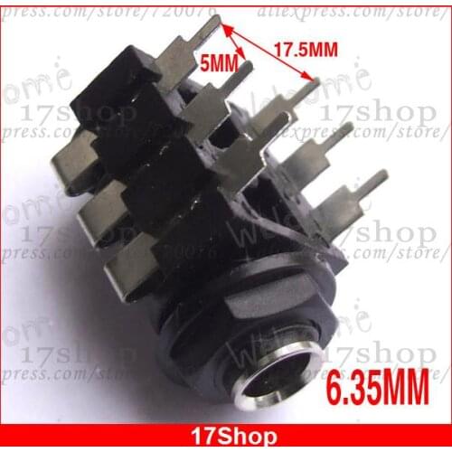 5pcs Stereo 1/4" 6.35mm Socket Panel PCB for DJ Headphones