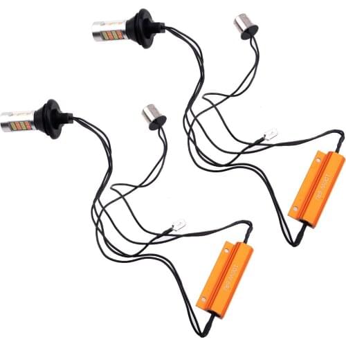 1 Pair 12~24V 30W Car Canbus Yellow & White Switchback LED DRL Turn Signal Light Bulb 1156 BA15S P21W