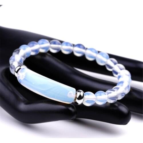 7 A Crystal Stone dropshipping bracelet Men Gifts Natural Opal Beaded Rectangle Bracelets For Women Fasion Jewellery For Him Her