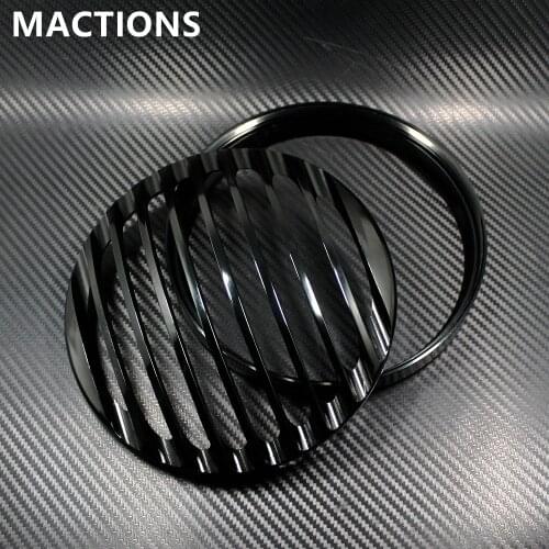 Black 5 3/4" CNC Headlight Grill Cover For Harley Sportster XL 883 1200 2004-06 07 08 09 10 11 12 13 2014 Custom XL1200C 1200