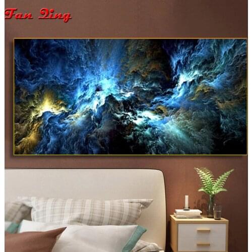 Blue Black Abstract Cloud Diamond Painting 5D Diy Full Square Round Rhinestone Embroidery Mosaic Cross Stitch Home Decor Gift