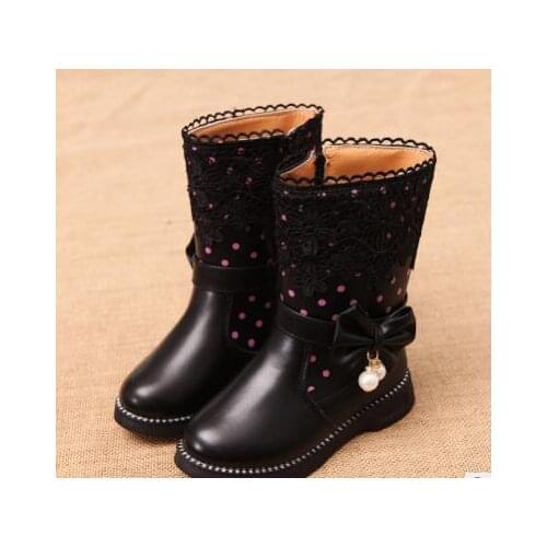 Childrens boos Leisure Wild shoes For Girls Princess Kids Leather Rubber Female Childrens Boot Winter Boots For Girls Quality