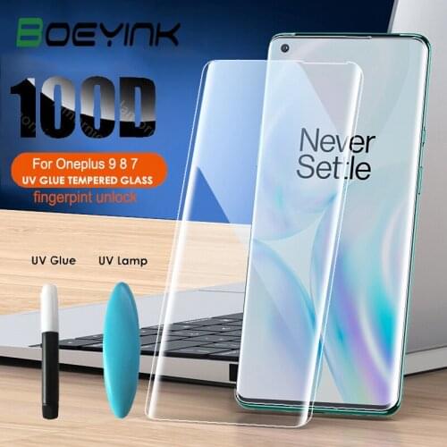 For Oneplus 9 Pro Screen Protector For Oneplus 9 8 7T Pro Full Liquid Glued UV Tempered Glass For OnePlus 9 Pro Screen Protector