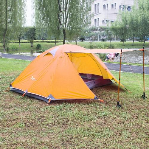 Flytop 4season tent!3persons aluminum pole double layer double door windproof stormproof professional camping outdoor tent