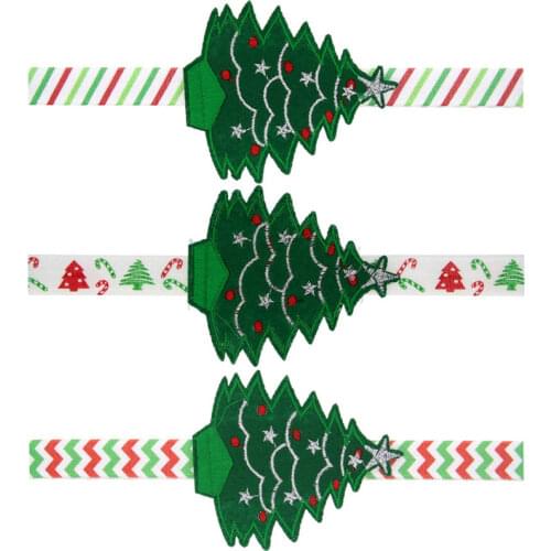 Newborn Baby girls Christmas Tree Headband Fashion baby Girls Head Wear Elastic Hair Bands Accessories Hair bows HB467S