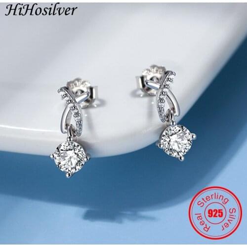 Серьги-гвоздики HiHosilver China At AliExpress