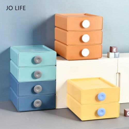 JO LIFE Simple Office Drawer Storage Box Desktop Plastic Jewelry Display Box Case Drawer Container