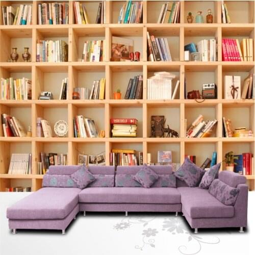 Books Bookshelf Bookcase 3D Photo Mural Wallpapers for Living Room Bedroom Decor Papel De Parede 3d Wall Papers Home Decor