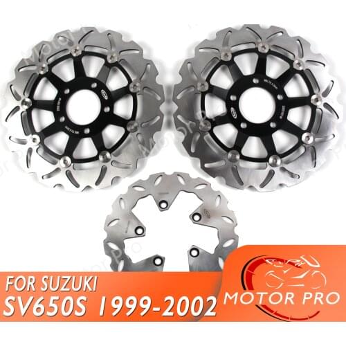For Suzuki SV650S 1999 2000 2001 2002 Front Rear Brake Disc Disk Rotor Kit SV S 650 SV650 650S BLACK GSX600F GSX750F 98-03