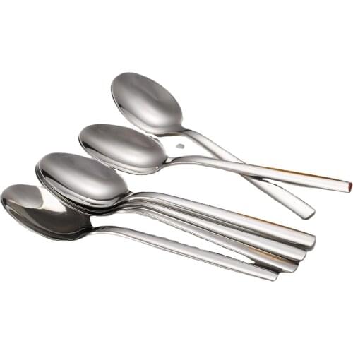 4pcs/set 304 Stainless Steel Ice Spoon Long Handle 316 Tablespoon Coffee Dessert Western Food Spoon Stirring Spoons Tableware