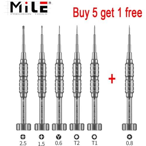 MILE 2D Magnetic Screwdriver P2 0.8 Pentalobe Y 0.6 Tri Wing T1 T2 Torx 1.5 Phillips M2.5 for iPhone Android Huawei Repair Tools