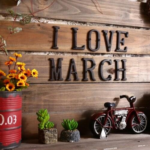 Metal Letters Numbers Cast Iron Decoration House Sign Doorplate DIY Cafe Wall A1