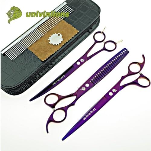 8" univinlions dog groomer pet scissors dog grooming scissors set professional horse clippers trimming animal hair scissors kit