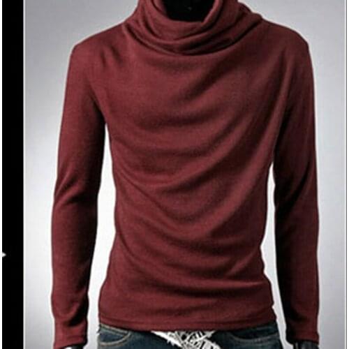 New Design Mens Blouse Fashion Summer Mens Casual Round Neck Slim Stack Collar Solid Color T-Shirt Leisure Wear