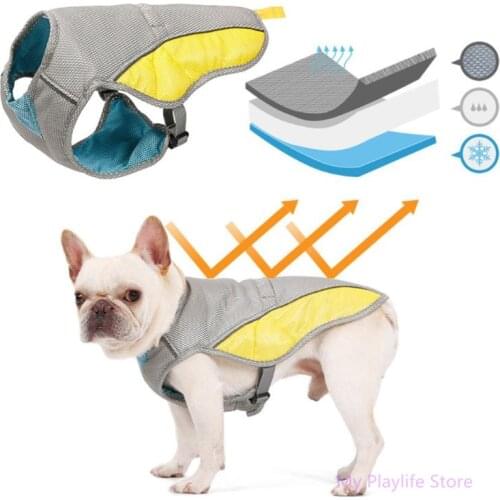 Summer Dog Cooling Vest Harness Cooler Jacket Breathable Pet Heatstroke Cold Suit Cool Clothes for Dogs Bulldog Pet Supplies C42