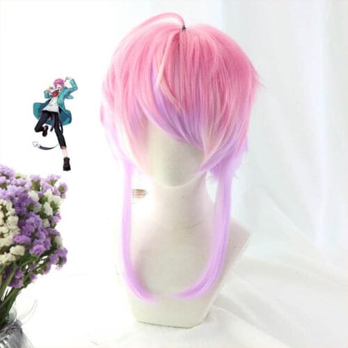 Anime 42cm Short Wig Division Rap Battle Hypnosis MIC Ramuda Amemura Cosplay Costume Men Women Heat Resistant Synthetic Hair Wig