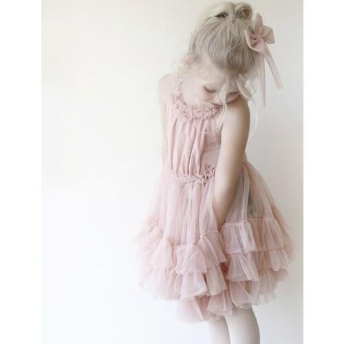 Flower Girl tutu Dress Children Kids Wedding Party strap Dresses Girls Formal Ceremonies Party Pageant Princess Dress