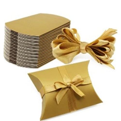 10pc Favor candy Gift Box for chocolate Cookies christmas wedding Home party baby shower Birthday Packaging Supply Pillow Boxes