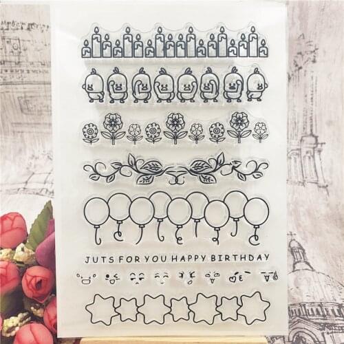 Expressions Balloons Candles Stars Transparent Silicone Stamp DIY Scrapbooking Paper Diary Album Vintage Seal Decoration