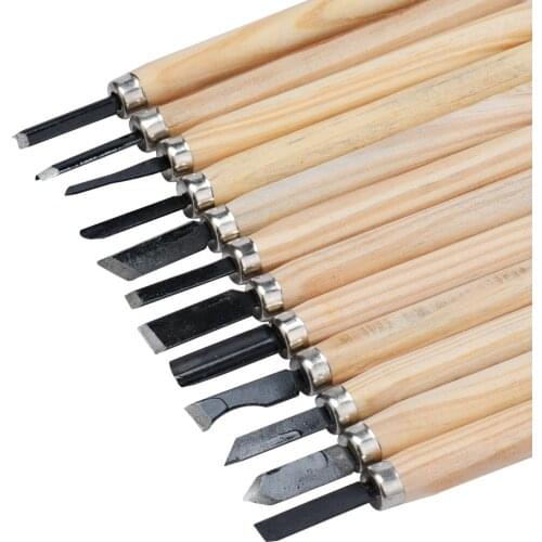 12pcs Wood Carving Hand Chisel Woodworking Hand Tool Set Woodworkers Gouges Art Craft Nicking Cutter Gouges Hand Tools