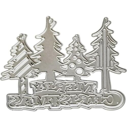 4XFA Merry Christmas Tree Metal Cutting Dies Stencil DIY Scrapbooking Album Stamp Paper Card Embossing