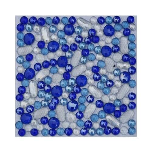 Blue 3D round water droplets crystal mosaic tiles EHGM1026E for kitchen backsplash tile bathroom mosaic tiles wall cover
