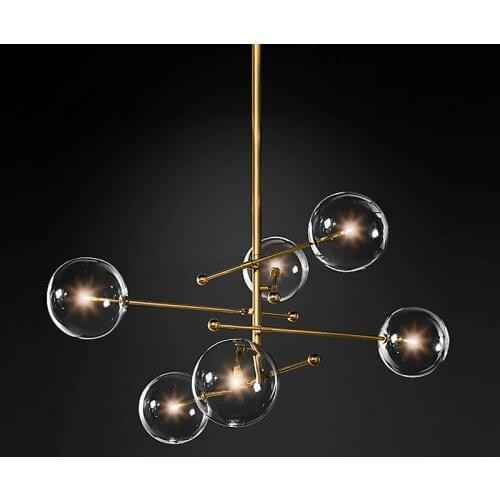 Nordic postmodern creative glass ball chandelier art bedroom living room dining room study designer chandelier