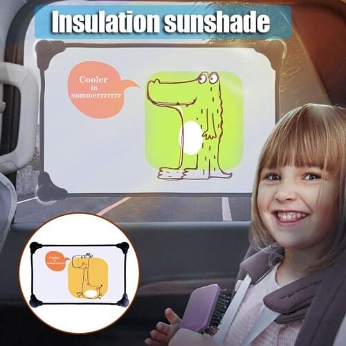 2020 Cute Cartoon Car Sun Shade Creative Sucker Shade Screens UV Protection Heat Insulation Curtain for Most Auto