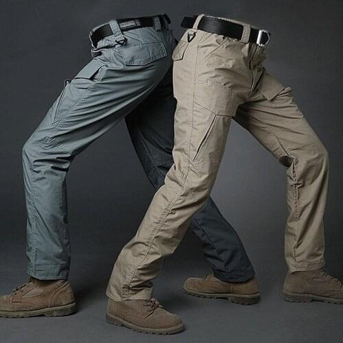 Outdoor Sports Waterproof Hiking Pants Men Military Tactical Breathable Quick Dry Camping Pants Nylon Multi-Pocket Trousers