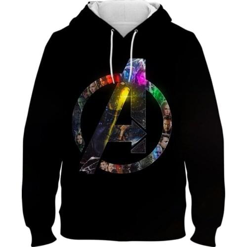 The Avengers Logo Women Hooded Sweatshirts 3D Print Autumn Fashion Mens clothing Harajuku Boy Girl Children Oversized Pullover