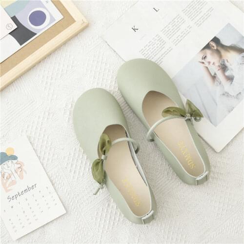 Round-toed Peas Shoes Womens Summer 2021 New Flat Soft Bottom Comfortable Fairy Style Flowers One-step Girls Single Shoes