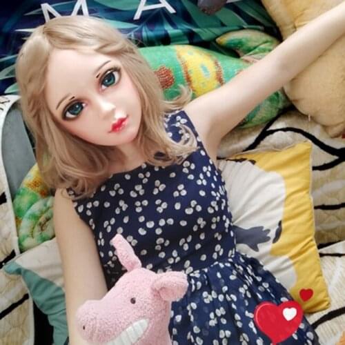 Xian-3)Female Sweet Girl Resin Half Head Kigurumi BJD Eyes Crossdress Cosplay Japanese Anime Role Lolita Mask With Eyes And Wig