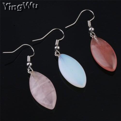 Yingwu Wholesale 10 pairs Lots Classic Natural Stone Beads Crystal Pendant Dangler Dangle Earring Women Jewelry Decoration
