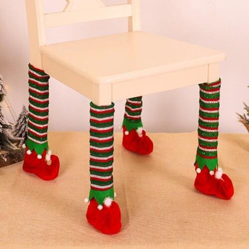 1Pcs Furniture Protection Chair Leg Socks Cloth Gloves Floor Table Foot Covers Christmas Decoration for Party Dinner