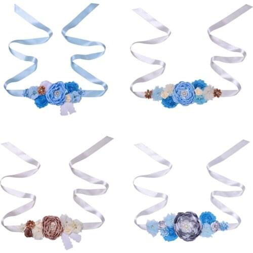 Fashion Dress Sash Flowers Waistband Photo Prop Bridal Ribbons Sash Belt Woman Maternity Sashes Flower Girl Party Wedding Belts